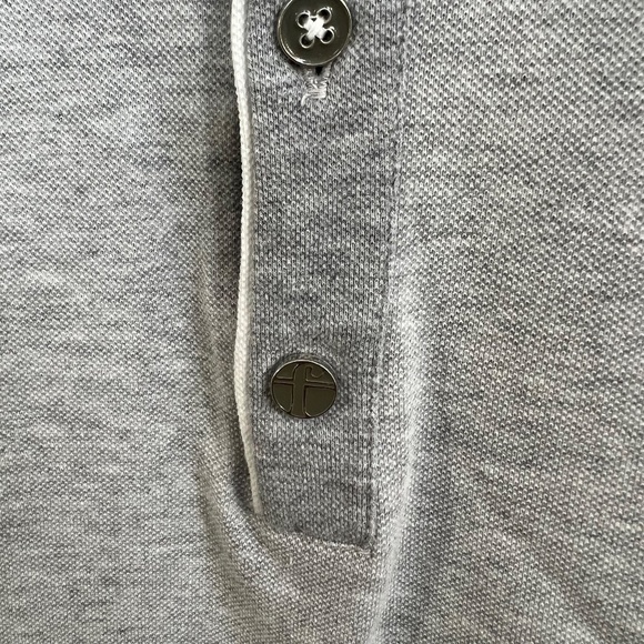 Ferrante Italy grey cotton pique short sleeve polo golf shirt - Picture 8 of 12